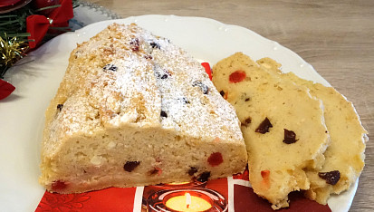 Vánoční „tvarohová“ štola s tofu bez lepku, mléka a vajec